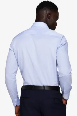 Camicia piquet celeste slim