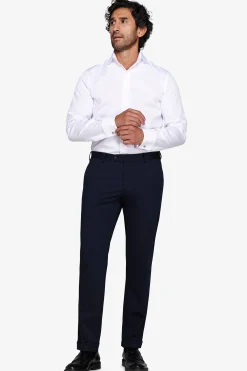 Camicia piquet polso gemelli bianca slim