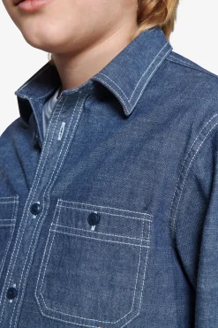 Camicia slim denim chambray Kids
