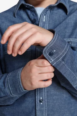 Camicia slim denim chambray Kids