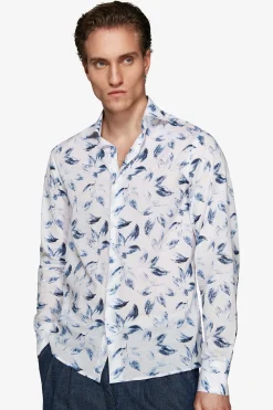Camicia stampa all over blu