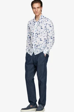 Camicia stampa all over blu