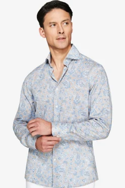 Camicia stampa all over tortora