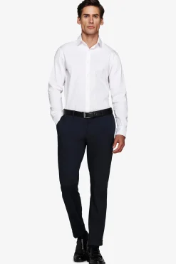 Camicia stretch unita bianca slim
