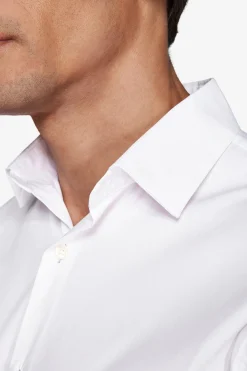 Camicia stretch unita bianca slim