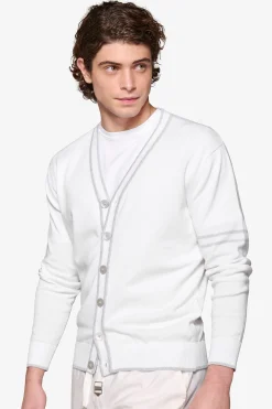 Cardigan profili rigati DNJ crema