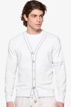 Cardigan profili rigati DNJ crema