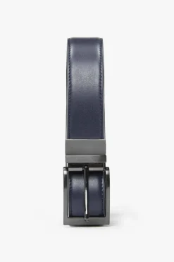 Cintura classica double face blu/bordeaux