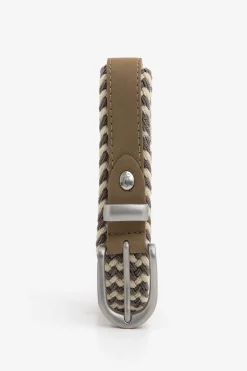 Cintura elastica intrecciata beige
