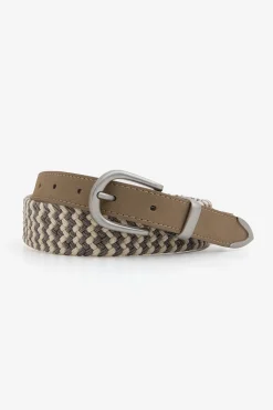 Cintura elastica intrecciata beige