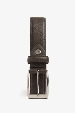 Cintura in ecopelle saffiano moro