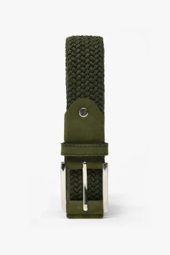 Cintura sportiva elastica intrecciata verde