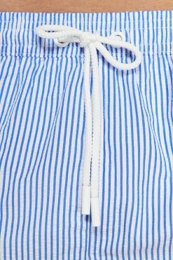 Costume da bagno a righe seersucker celeste