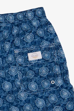 Costume da bagno fantasia fiore blu