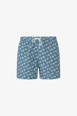 Costume da bagno stampa fiori celeste