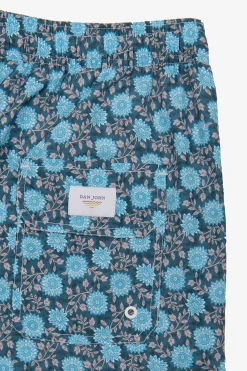 Costume da bagno stampa fiori celeste