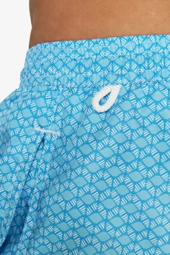 Costume da bagno stampa geometrica celeste