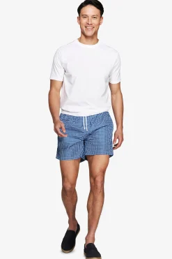 Costume da bagno stampa geometrica blu
