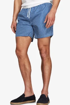 Costume da bagno stampa geometrica blu