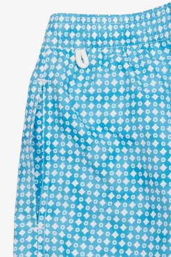 Costume da bagno stampa geometrica turchese