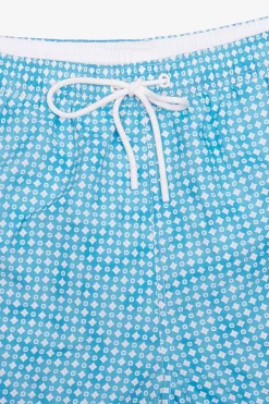 Costume da bagno stampa geometrica turchese