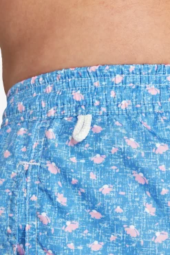 Costume da bagno stampa micro fiore celeste