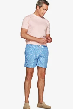 Costume da bagno stampa micro fiore celeste