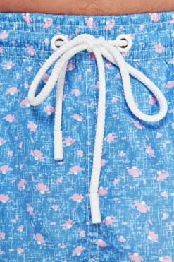 Costume da bagno stampa micro fiore celeste