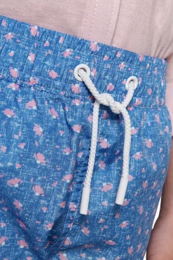 Costume da bagno stampa micro fiore celeste Kids