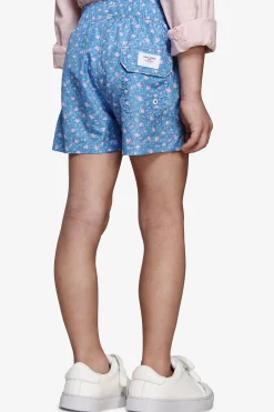 Costume da bagno stampa micro fiore celeste Kids