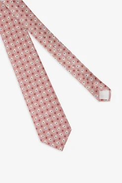 Cravatta cotone disegno cashmere rosa