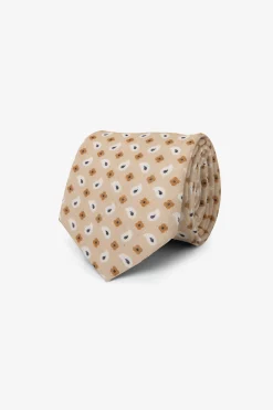 Cravatta cotone disegno cashmere tabacco