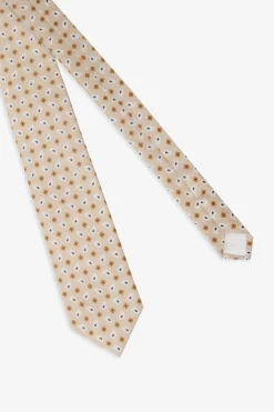 Cravatta cotone disegno cashmere tabacco