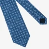 Cravatta disegno geometrico azzurra