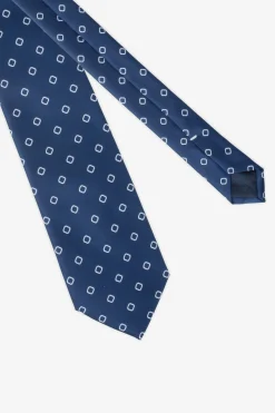 Cravatta disegno geometrico blu