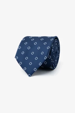 Cravatta disegno geometrico blu