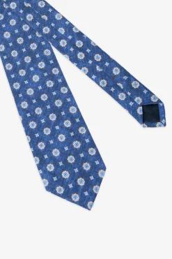 Cravatta disegno geometrico blu