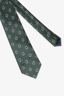 Cravatta herringbone disegno astratto verde