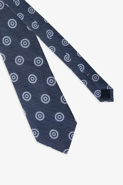 Cravatta herringbone stampa cerchio avion