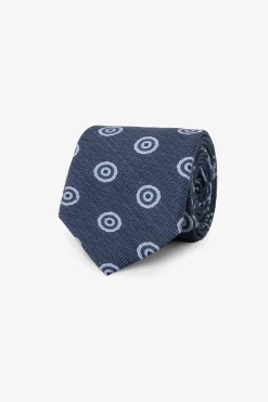 Cravatta herringbone stampa cerchio avion