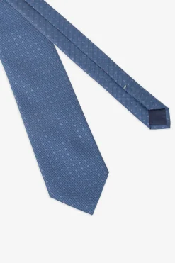 Cravatta jacquard micro pois blu
