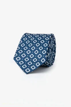Cravatta jacquard punto e quadro avion