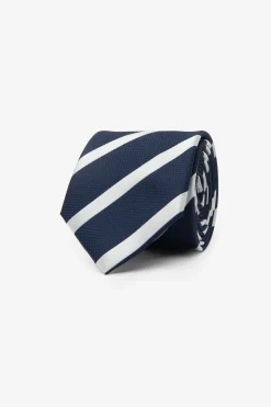 Cravatta jacquard regimental blu