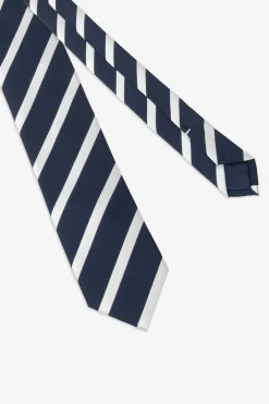 Cravatta jacquard regimental blu