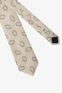 Cravatta jacquard stampa geometrica beige