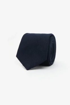 Cravatta melange tinta unita blu
