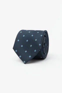 Cravatta micro rombo blu