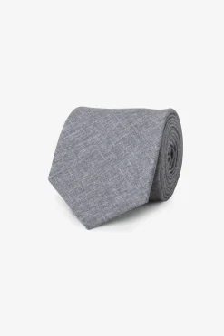 Cravatta misto lino grigio