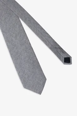 Cravatta misto lino grigio
