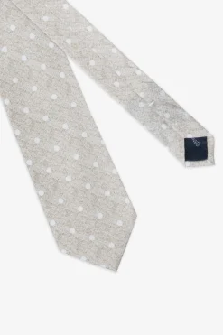 Cravatta misto lino pois beige